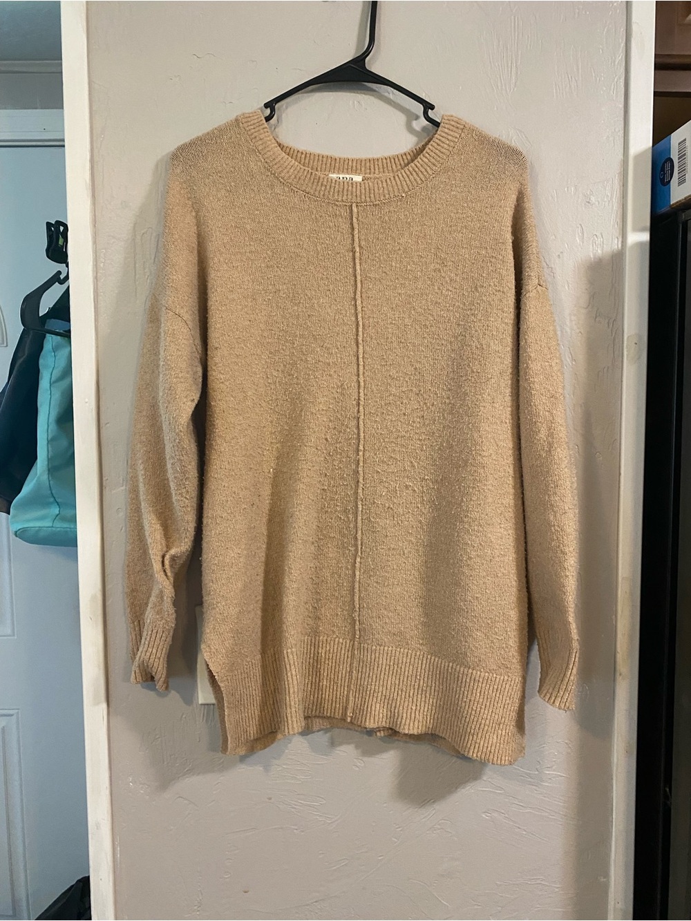 Women's Crewneck Tunic Sweater - Beige